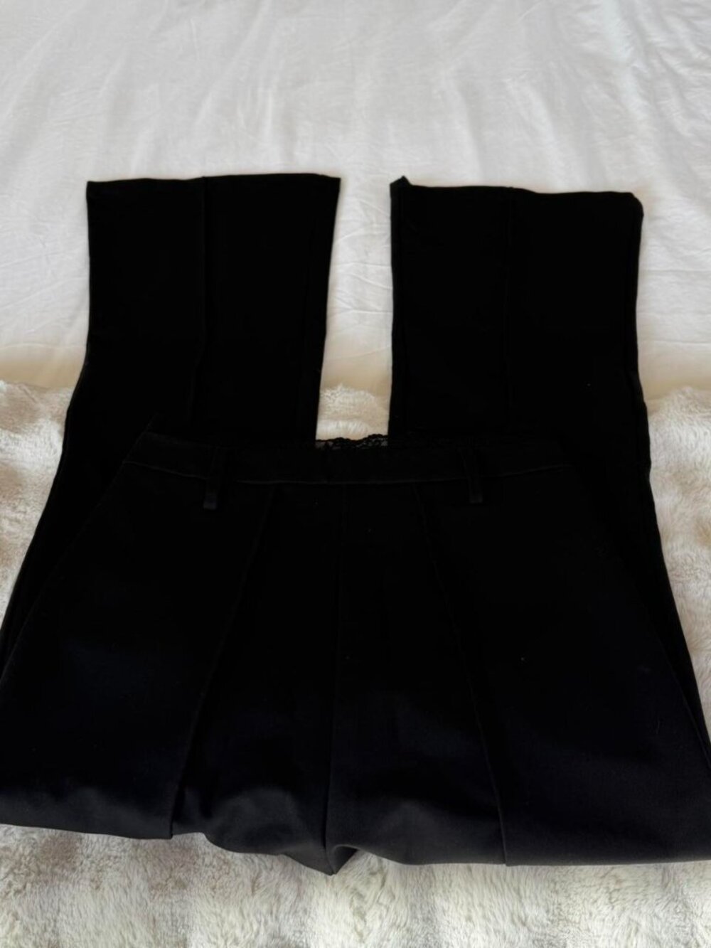 Princess Polly Black Trousers With Lace Trim - Picture 4 of 4